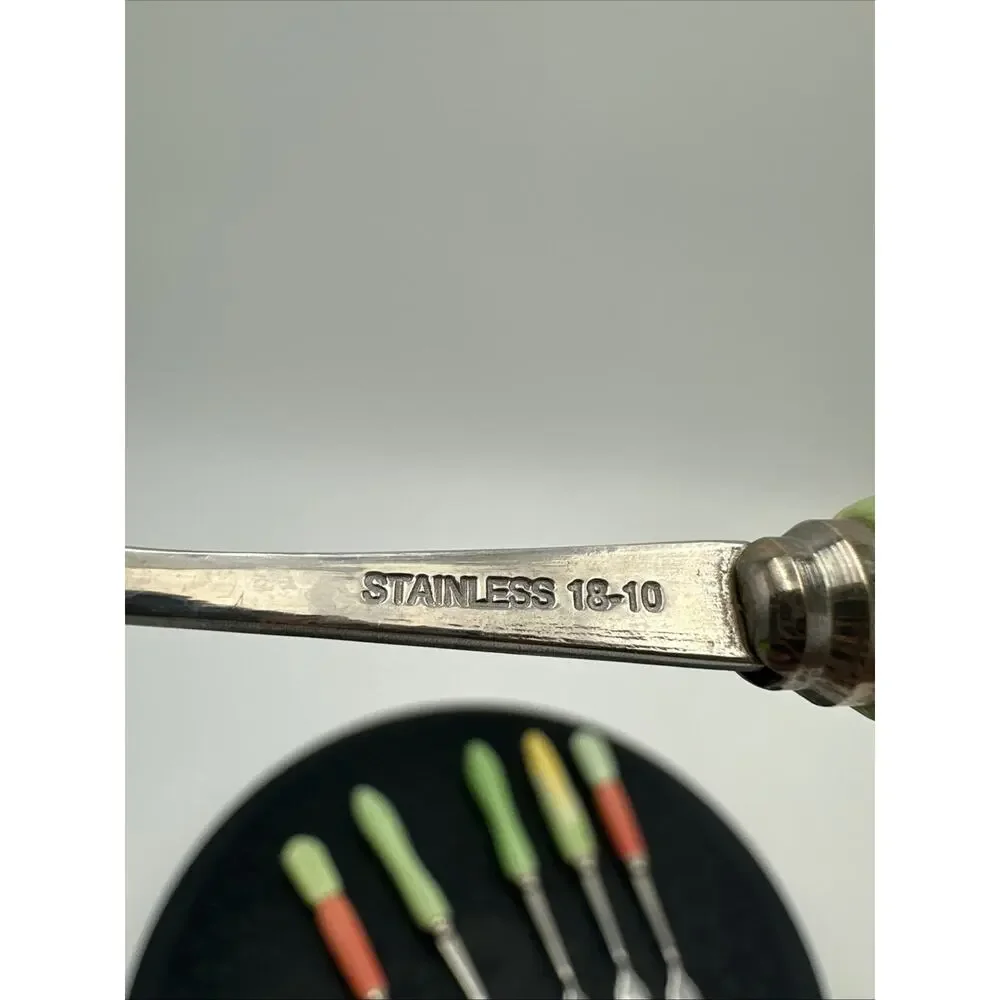 Stainless Steel Ceramic Appetizer Utensils Vegetable Theme Set Of 6